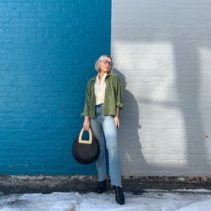 Mother the hustler high rise ankle fray cropped jeans so 24